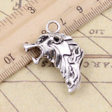5pcs Charms Howling Wolf Head 32x20mm Tibetan Silver Color Pendants Antique Jewelry Making DIY Handmade Craft