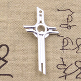 5pcs Charms INRI Cross Jesus 55x28mm Antique Silver Color Pendants DIY Crafts Making Findings EF3667
