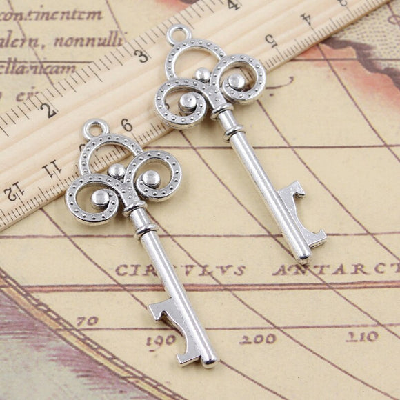 5pcs Charms Key Beer Bottle Opener 66x28mm Tibetan Silver Color Pendants Antique Jewelry Making DIY Handmade Craft