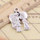 5pcs Charms Lover Sweethearts Kissing 31x23mm Tibetan Silver Color Pendants Antique Jewelry Making DIY Handmade Craft