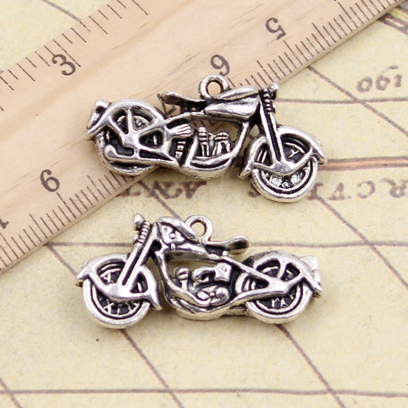 5pcs Charms Motorcycle Motorcross 34x16mm Tibetan Bronze Silver Color Pendants Antique Jewelry Making DIY Handmade Craft