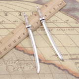 5pcs Charms Samurai Sword 107x10mm Tibetan Bronze Silver Color Pendants Antique Jewelry Making DIY Handmade Craft h0851