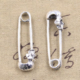 5pcs Charms Skull Skeleton Pin 46x14x9mm Antique Bronze Silver Color Pendants DIY Craft Making Findings Handmade Tibetan Jewelry