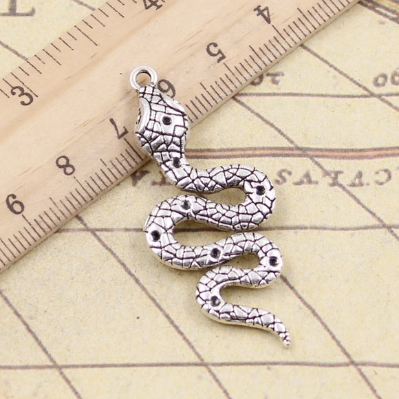 5pcs Charms Snake Cobra 51x21mm Tibetan Silver Color Pendants Antique Jewelry Making DIY Handmade Craft