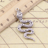 5pcs Charms Snake Cobra 51x21mm Tibetan Silver Color Pendants Antique Jewelry Making DIY Handmade Craft
