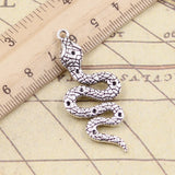 5pcs Charms Snake Cobra 51x21mm Tibetan Silver Color Pendants Antique Jewelry Making DIY Handmade Craft