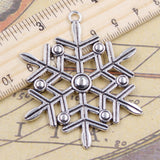 5pcs Charms Snow Snowflake 58x47mm Tibetan Silver Color Pendants Antique Jewelry Making DIY Handmade Craft