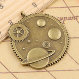 5pcs Charms Solar System Galaxy 41x37mm Tibetan Bronze Silver Color Pendants Antique Jewelry Making DIY Handmade Craft Pendant
