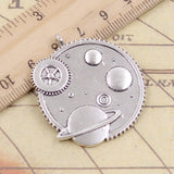 5pcs Charms Solar System Galaxy 41x37mm Tibetan Bronze Silver Color Pendants Antique Jewelry Making DIY Handmade Craft Pendant