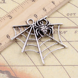 5pcs Charms Spider Cobweb 43x45mm Tibetan Silver Color Pendants Antique Jewelry Making DIY Handmade Craft