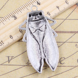 5pcs Charms Summer Cicada 62x33mm Tibetan Bronze Silver Color Pendants Antique Jewelry Making DIY Handmade Craft Pendant