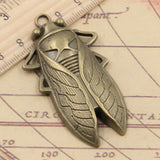 5pcs Charms Summer Cicada 62x33mm Tibetan Bronze Silver Color Pendants Antique Jewelry Making DIY Handmade Craft Pendant