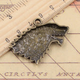 5pcs Charms Wolf Head 32x44mm Tibetan Bronze Silver Color Pendants Antique Jewelry Making DIY Handmade Craft