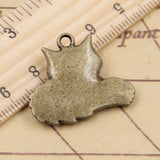 5pcs Charms Wolf Tail Fox 24x28mm Tibetan Bronze Silver Color Pendants Antique Jewelry Making DIY Handmade Craft ef4406