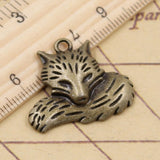 5pcs Charms Wolf Tail Fox 24x28mm Tibetan Bronze Silver Color Pendants Antique Jewelry Making DIY Handmade Craft ef4406
