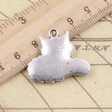 5pcs Charms Wolf Tail Fox 24x28mm Tibetan Bronze Silver Color Pendants Antique Jewelry Making DIY Handmade Craft ef4406