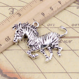 5pcs Charms Zebra Pinto 50x40mm Tibetan Silver Color Pendants Antique Jewelry Making DIY Handmade Craft Pendant
