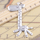 5pcs Charms running giraffe deer 66x36mm Tibetan Bronze Silver Color Pendants Antique Jewelry Making DIY Handmade Craft