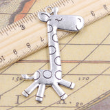 5pcs Charms running giraffe deer 66x36mm Tibetan Bronze Silver Color Pendants Antique Jewelry Making DIY Handmade Craft
