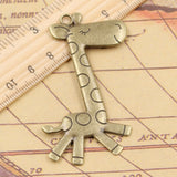 5pcs Charms running giraffe deer 66x36mm Tibetan Bronze Silver Color Pendants Antique Jewelry Making DIY Handmade Craft