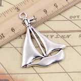 5pcs Charms sailing ship sailboat 49x39mm Tibetan Silver Color Pendants Antique Jewelry Making DIY Handmade Craft