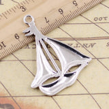 5pcs Charms sailing ship sailboat 49x39mm Tibetan Silver Color Pendants Antique Jewelry Making DIY Handmade Craft