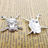 6 Pieces 24*24mm Newest Style Alloy Antique Silver Color Skull Wicca Charms Pendant For DIY Jewelry Making