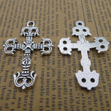 6 Pieces 30*45mm Antique Silver Color Mixed Alloy Charms Cross Wicca Bracelet For DIY Jewelry Making