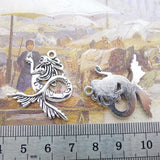 6 Pieces 30x29mm Antique Silver Color Mermaid Charms Keychains Bracelet For DIY Jewelry Making