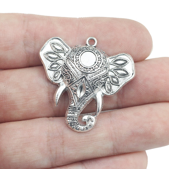 6 Pieces 33*34mm Antique Silver Color Wicca Vintage Charms Bracelet Pendant For DIY Jewelry Making
