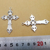 6 Pieces/Lot 55*35mm Antique Silver Plated Alloy crucifix Cross Charms Pendant For Diy Jewelry Making