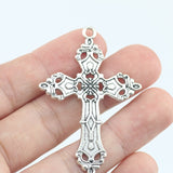 6 Pieces/Lot 55*35mm Antique Silver Plated Alloy crucifix Cross Charms Pendant For Diy Jewelry Making
