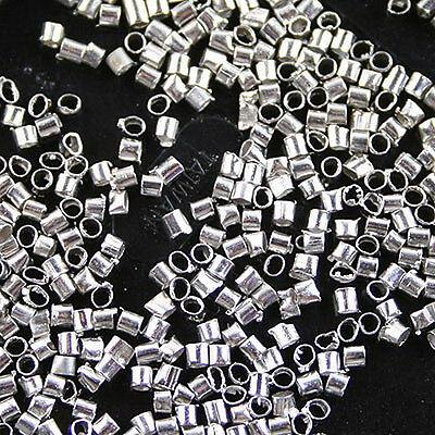 1000pcs 2MM white k color tube shaped spacer beads h0474