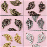 Crafted hollow nice leaf design charms in 6-colors for jewery making
