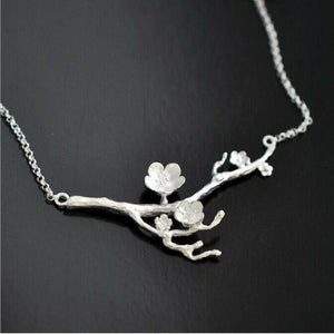 S925 Silver Necklace cherry blossom pendant Necklace