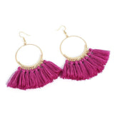 Fashion Bohemian Earrings Hook Tassel Fringe Boho Dangle Earrings Jewelry 1 Pair