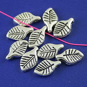 40pcs Tibetan silver leaf charms H2465