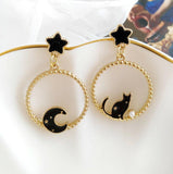 Fashion Jewelry Stud Earring Moon Cat Circle Earring Loop Earring