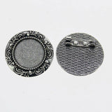 4pcs/lot Tibetan silver COLOR ROUND 20mm/35mm cabochon settings brooch design