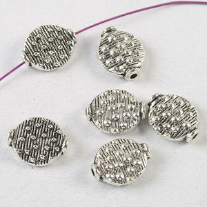 30pcs dark silver tone Punctate oval spacer beads h3715