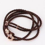 Brown Color Necklace Cord  Rhinestones Bail Link Clasp Rosegold  1pc CL24