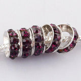 PICK !Multi-styles Crystals European Big Hole Spacer Beads DIY making bracelet
