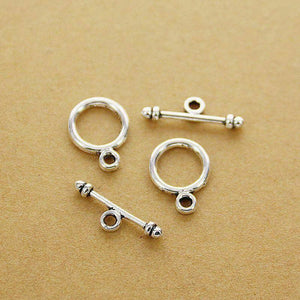40pcs Tibetan silver color round toggle clasp findings  h0946