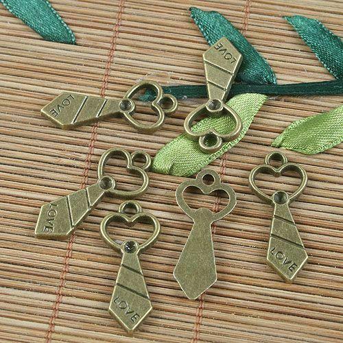 14pcs antiqued bronze love tie pendant charm G1060