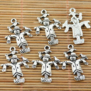 15pcs tibetan silver tone scarecrow design charms EF1955