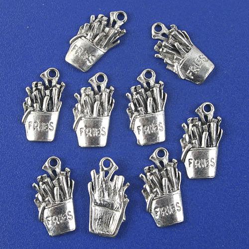 20pcs antiqued silver FRIES design charm H0301