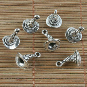 8pcs Tibetan silver witch hat design pendant h0050