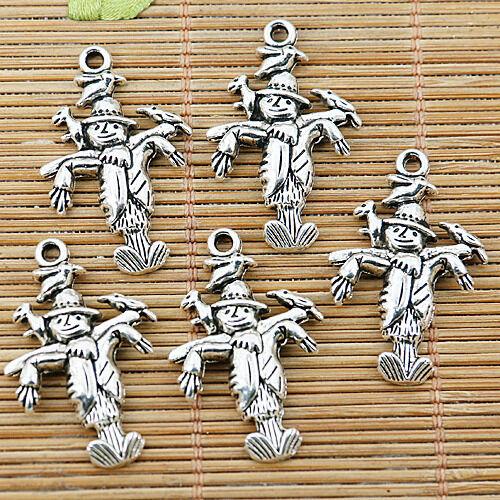 60pcs tibetan silver color cartoon scarecrow design charms EF1406