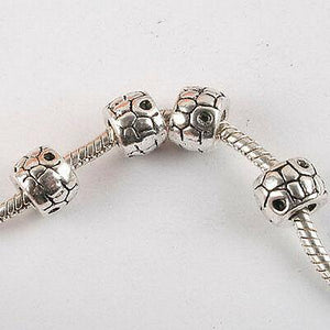 15pcs dark silver-tone veins bead fit bracelet 1917