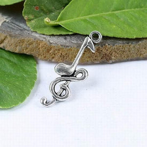 10pcs Tibetan silver music notes symbol charms h1079